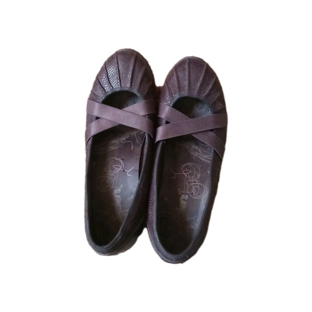 SKECHERS Women's Brown Mary Jane Flats Size 7.5 Criss Cross Strap Comfort Shoes - Picture 3 of 9